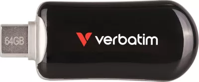 USB Verbatim Plectra 64GB, USB Type-C, 3.2 Gen 1, e zezë