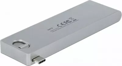 USB-C hub DeLOCK 64078, 2x USB-A + 1x USB-C, lexues SD/microSD, USB PD, gri