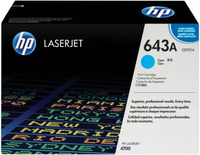 Toner HP 643A (Q5951A) origjinal, ColorSphere, rendiment rreth 9,750 faqe, cyan