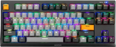 Tastierë mekanike Marvo KG980B TKL 87 taste, Hot-swap, RGB, Type-C, e zezë