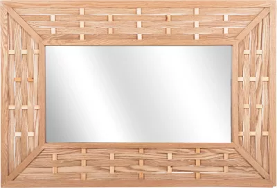 Pasqyrë muri drejtkëndore FH4225 bambu në ngjyrë dushku 120x2,5x80 cm