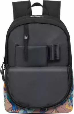 çantë shpine RIVACASE Skaters 5420, 12L, për laptop, material repelent uji, e zezë me print shumëngjyrësh