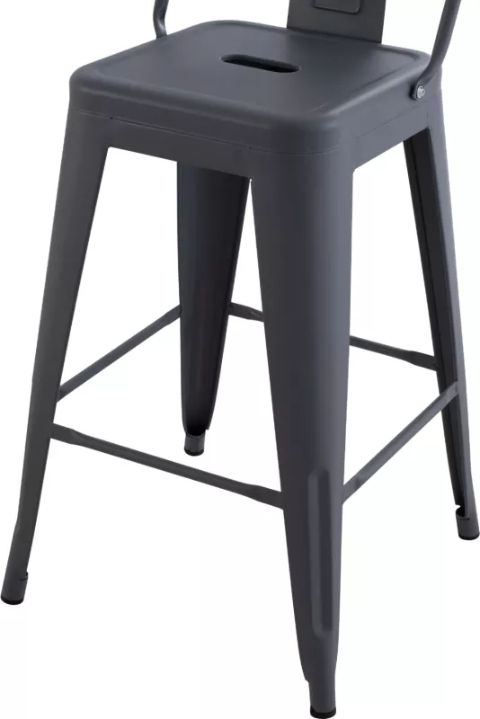 Karrige për bar Melita, lartësi mesatare, metalike, ngjyrë gri, FH8574.10, 42x42x98 cm