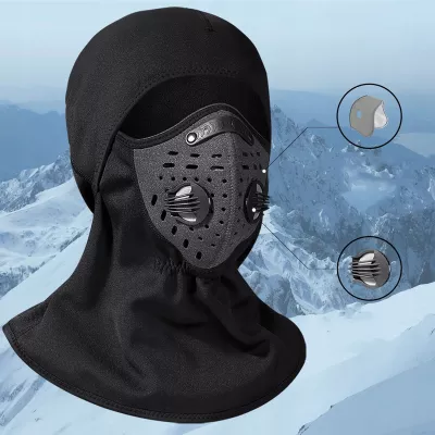 Balaklavë sportive Rockbros LF7127-1 me filtër, polar, e zezë