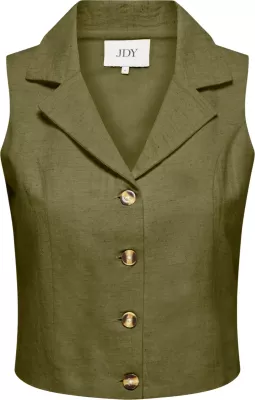 Jelek për femra Jacqueline de Yong Jdymilan Linen S/L Waistcoat Tlr 15366390, e gjelbër ulliri [Madhësia: S]