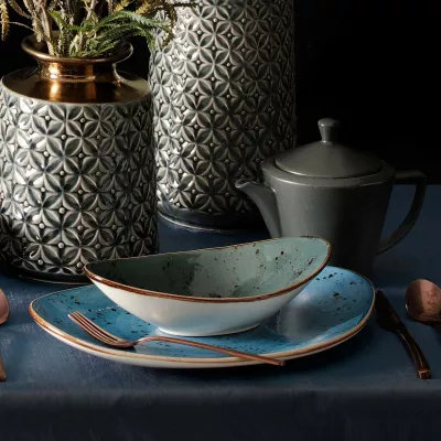 Tas porcelani Fine Dine Arando Boat 250x160 mm, gri, set 6 copë