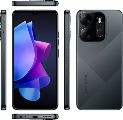 Celular TECNO Spark Go 2023 3GB/64GB 6.56\" Dual SIM NFC 5000mAh Endless Black