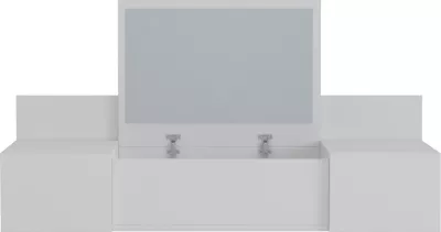 Tavolinë për grim e varur në mur, LINDE, melaminë, e bardhë, 100x39x33H cm