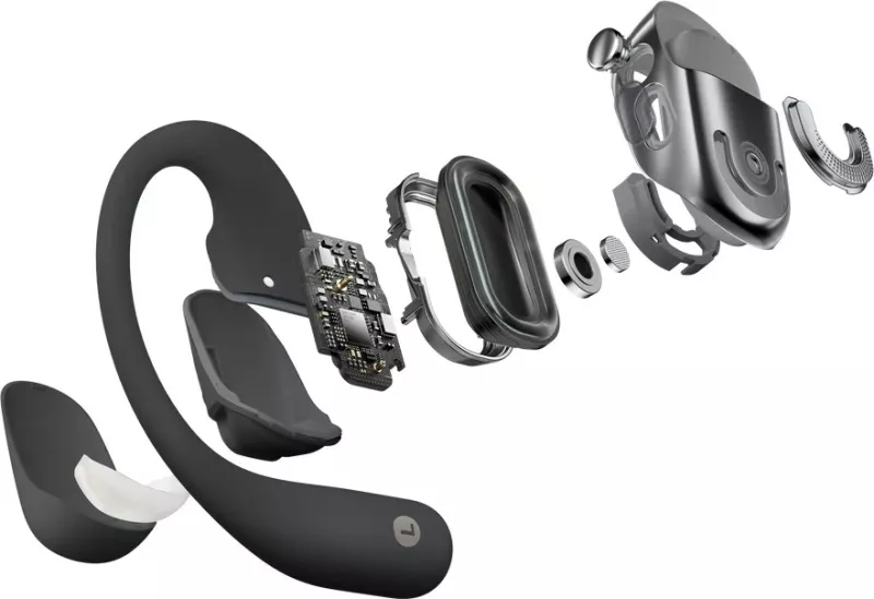Kufje wireless SHOKZ OpenFit 2, ear-hook, për thirrje/muzikë/sport, e zezë