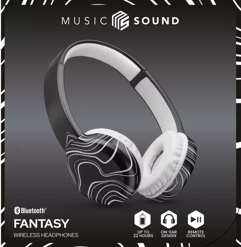 Kufje Bluetooth Cellularline Music & Sound Fantasy Wave, wireless, mikrofon, e zezë