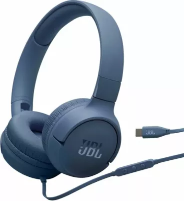 Kufje me kabllo JBL Tune 520 USB-C, Hi-Res, Pure Bass, mikrofon, on-ear, të palosshme, 120 cm, blu