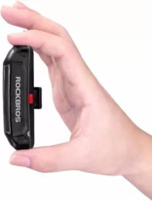 Dritë prapa biçiklete Rockbros A54BK, e zezë, set me kabllo micro USB-USB-A