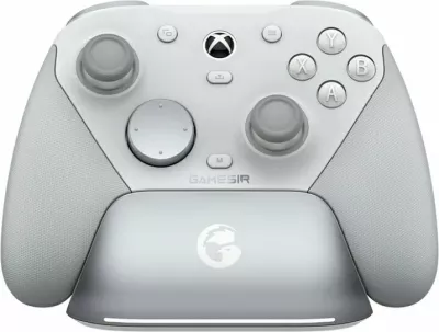 Kontroller GameSir G7 Pro Mech, tri-mode (wired/wireless/Bluetooth), Hall Effect, 25 butona, prizë për kufje, i bardhë/gri