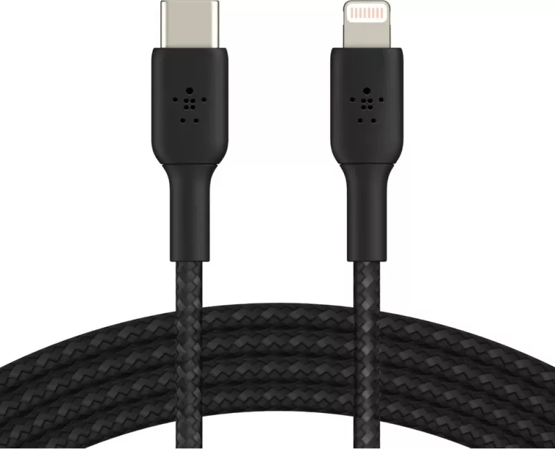 Kabëll Belkin CAA004BT1MBK, 1m, Lightning, USB C, i zi