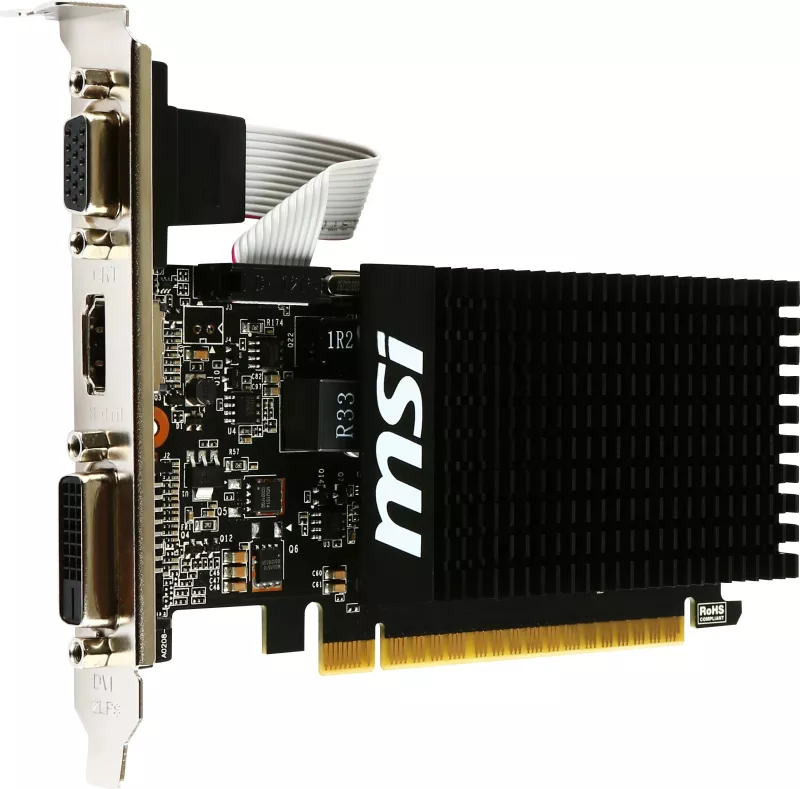 Kartelë grafike MSI GT 710 2GD3H LP, GeForce GT 710, 2 GB, GDDR3, 64 bit, e zezë