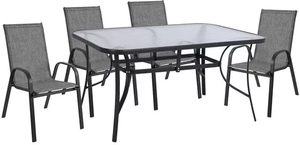 Set kopshti tavolinë & karrige FH5201.01, 5 pjesë, hiri