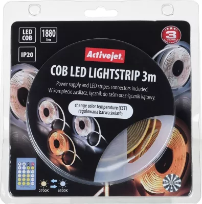 Dritë me shirit univerzal Activejet AJE-COB CCT 3 m