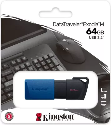 USB Kingston DataTraveler Exodia M 64GB, Nero/Blu