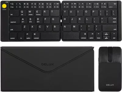 Set tastierë wireless e palosshme Delux KF10 dhe maus MF10PR, e zezë