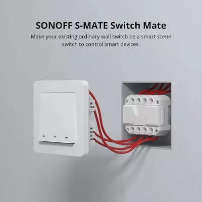 Switch smart SONOFF S-MATE (addon për MINI R3), e bardhë