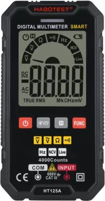 Multimetër digjital Habotest HT125A, 4000 matje, me NCV, Live Test, i zi