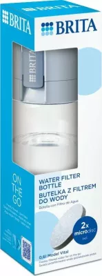 Shishe filtruese uji Brita Vital 600 ml, pastel blu, set me 2 MicroDisc filtra