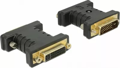 Adapter DVI DeLOCK 63313, DVI 24+1 mashkull në DVI 24+5 femër, 4K, i zi