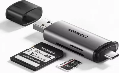 Lexues kartelash Ugreen CM185 USB-A/USB-C USB 3.0 5Gbps 512GB gri