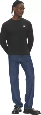 Maicë me mëngë të gjata për meshkuj Calvin Klein Jeans LS Waffle Badge Crew LV040EM217, e zezë [Madhësia: XXL]