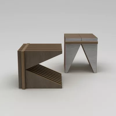 Stool Skye Decor, dru natyral, 51x40x40cm