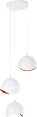 Llambadar tavani 3-dritash FH4166.02 sfera metali në bardhë-portokalli Φ20x112Hcm