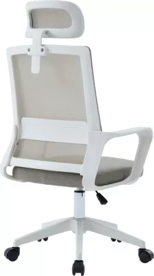 Karrige zyre VELOCITY, e bardhë PP, pëlhurë rrjetë gri e lehtë, 61x62x123cm