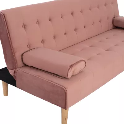 Shtrat divan WANDA FH3149.12 me kadife ngjyrë mollë të kalbur 188x83x83 cm