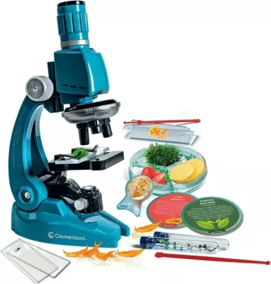 Mikroskop edukativ Clementoni Scientific Fun Super Microscope, për fëmijë, Blu