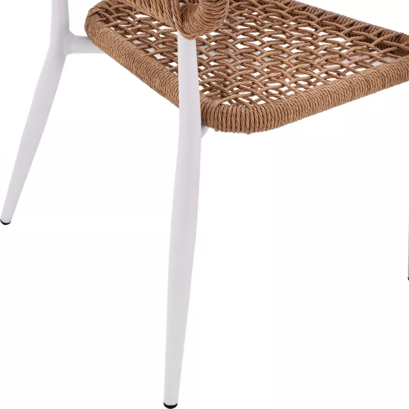 Karrige e bardhë alumini EULO me ratan sintetik bezhë FH5783.02 56x60x78H cm