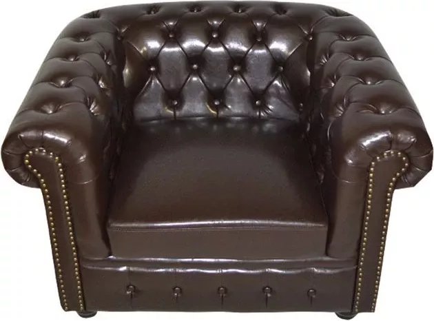 Karrige e rehatshme T.Chesterfield POLINA FH3011.01 PU ngjyrë kafe e errët 110x90x73Hcm