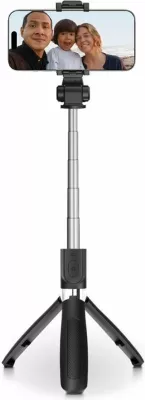 Selfie stick me tripod Tech-Protect L01S, Bluetooth, për smartphone, 70cm, Zi