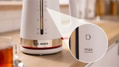 Çajnik Bosch TWK4M221, 1.7 L, 2400 W, Bardhë