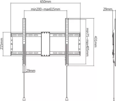 Mbajtëse TV Gembird WM-80F-01, 2.03 m (80") e zezë
