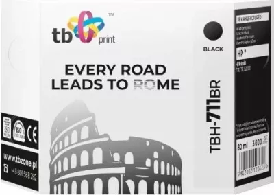 Kartush boje TB Print TBH-711BR 80 ml, për HP DesignJet T120/T150/T520/T530, e zezë, 1 copë