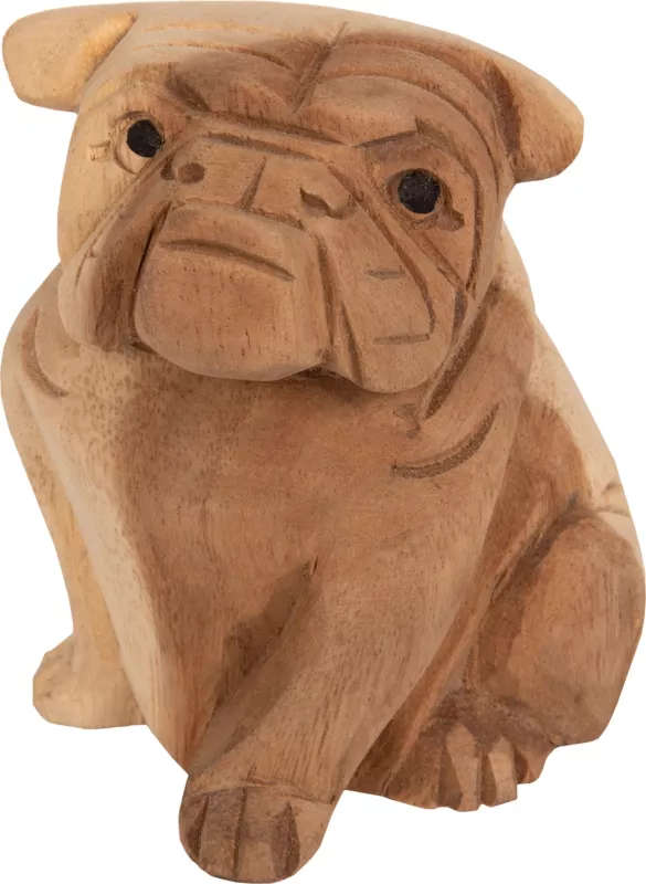 Dekor për dysheme DOZER FH7923 bulldog dru suar ngjyrë natyrale 9x8x12H cm