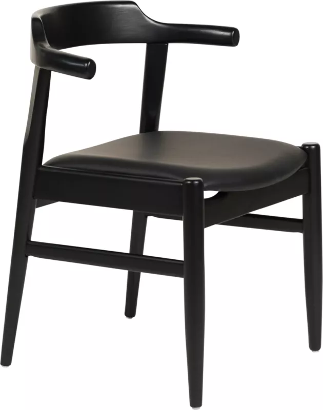 Karrige për ngrënie CERSEI FH9946.02 dru gome & PU ngjyrë e zezë 57x54x74Hcm