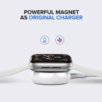 Karikues magnetik wireless për Apple Watch UGREEN 60969, USB-A + USB-C, 5V/1A, e bardhë