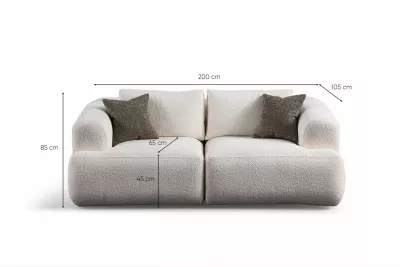 Divan dy ulëshe Atelier del Sofa, Sofia (L1 + 1R), i bardhë