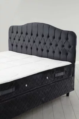 Set dysheku, baza dhe shtrati me koka, ngjyrë antracit, Skye Decor, 160x200 v3