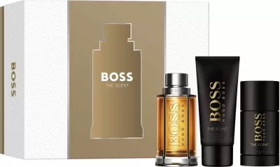 Set Eau de Toilette për meshkuj Hugo Boss The Scent, 100ml + Shower Gel 100ml + Deodorant Stick 75ml