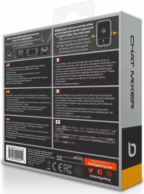 Mixer audio për chat Bionik Chat Mixer, 3.5mm me kabllo + Bluetooth, për Nintendo Switch/Switch Lite/PS5/PS4/Xbox Series X/S/Xbox One, i bardhë, set