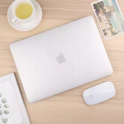 Mbështjellës laptopi, Tech-Protect SmartShell, për MacBook Air 15" 2023-2024 (M2/M3) A2941/A3114, plastik me këmbë gome, matte gjysmë-transparent
