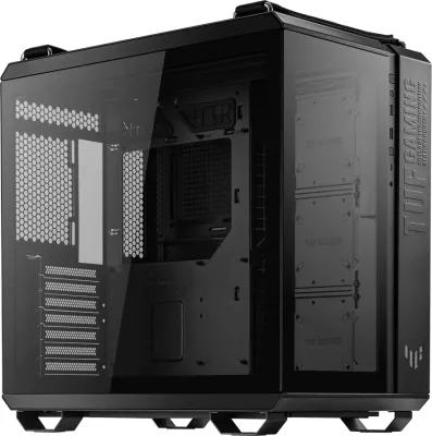 Kasë ASUS TUF Gaming GT502 PLUS, ATX Midi Tower, Dual Chamber, xham i kalitur, 4 ARGB fana + fan hub, USB-C, e zezë