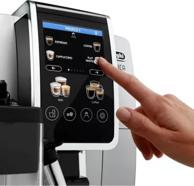 Aparat kafeje DeLonghi Dinamica ECAM 380.85.SB, automatik, 1.8L, ngjyrë e zezë/argjendtë